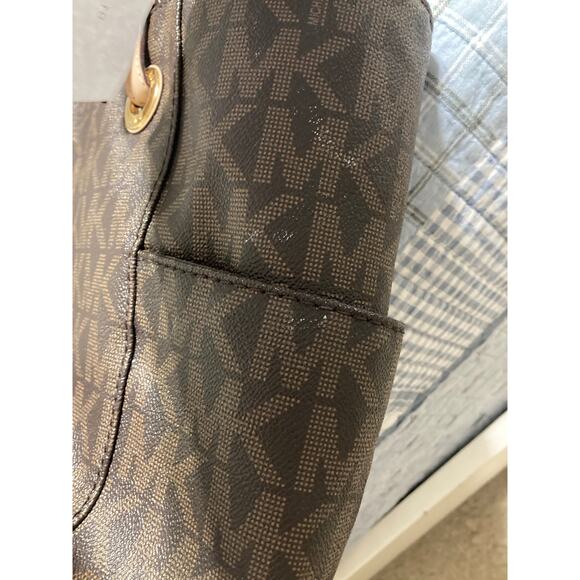 MICHAEL KORS, LARGE BROWN SAFFIANO LEATHER SHOULDER BAG ASIS - Picture 13 of 13